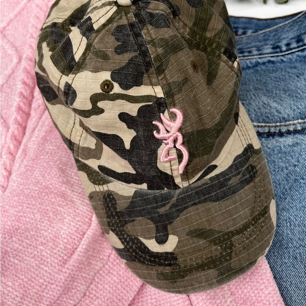 Camo Green Brown And Pink Browning Deer - Hunting Fishing Women’s Baseball Hat